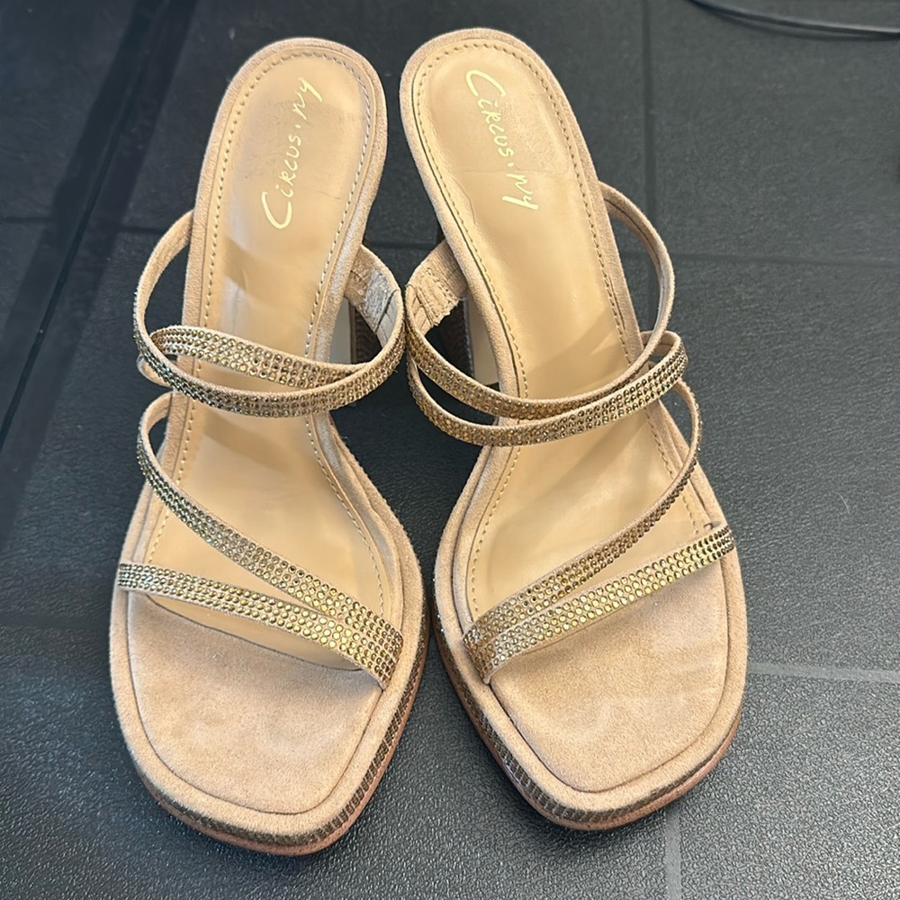 Circus NY by Sam Edelman Hanson Suede Rhinestone Strappy Dress Sandals